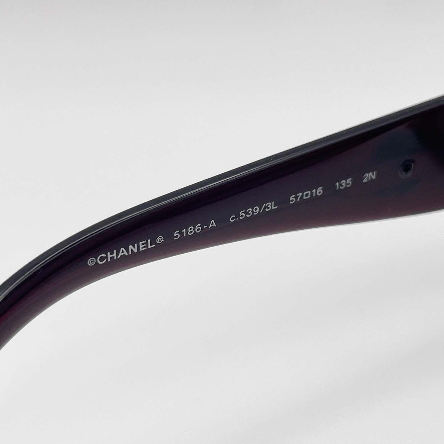 CHANEL シャネル サングラス 5186-A カメリア ココマーク ボルドー 【中古】 CHANEL シャネル サングラス 5186-A カメリア ココマーク ボルドー