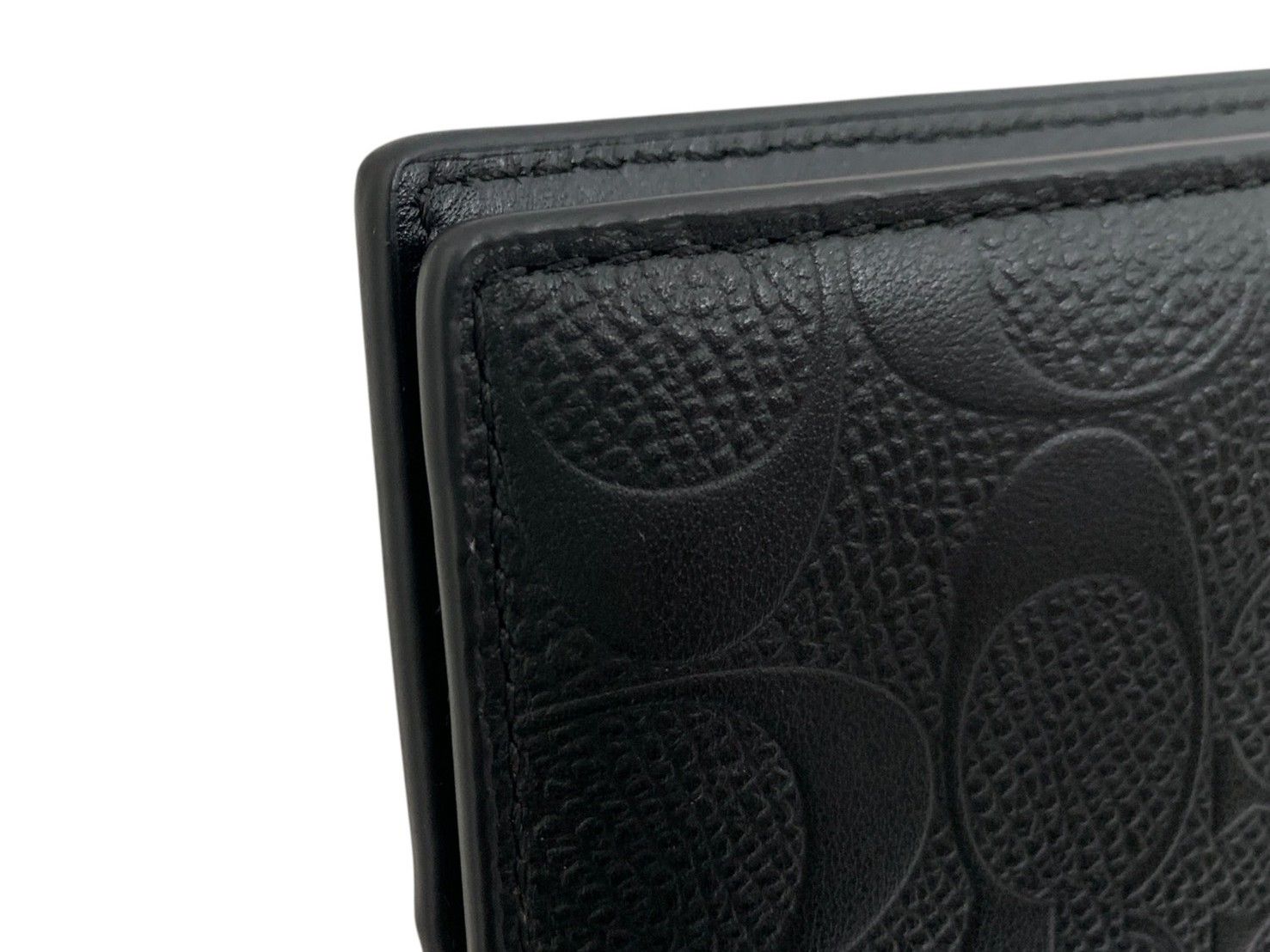 COACH (コーチ) 二つ折り 長財布 レザー ウォレット 91636 ブラック 