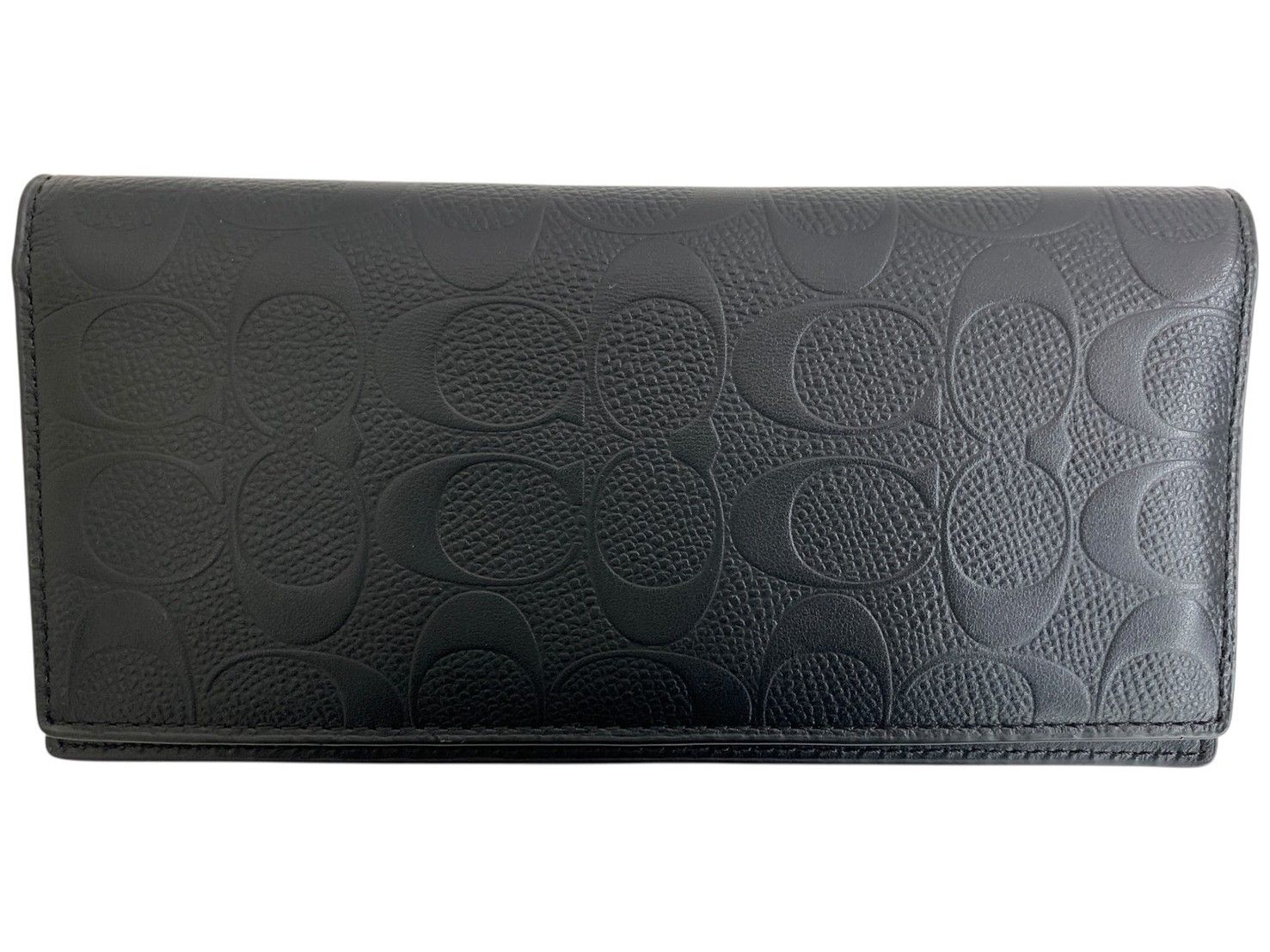 COACH (コーチ) 二つ折り 長財布 レザー ウォレット 91636 ブラック 
