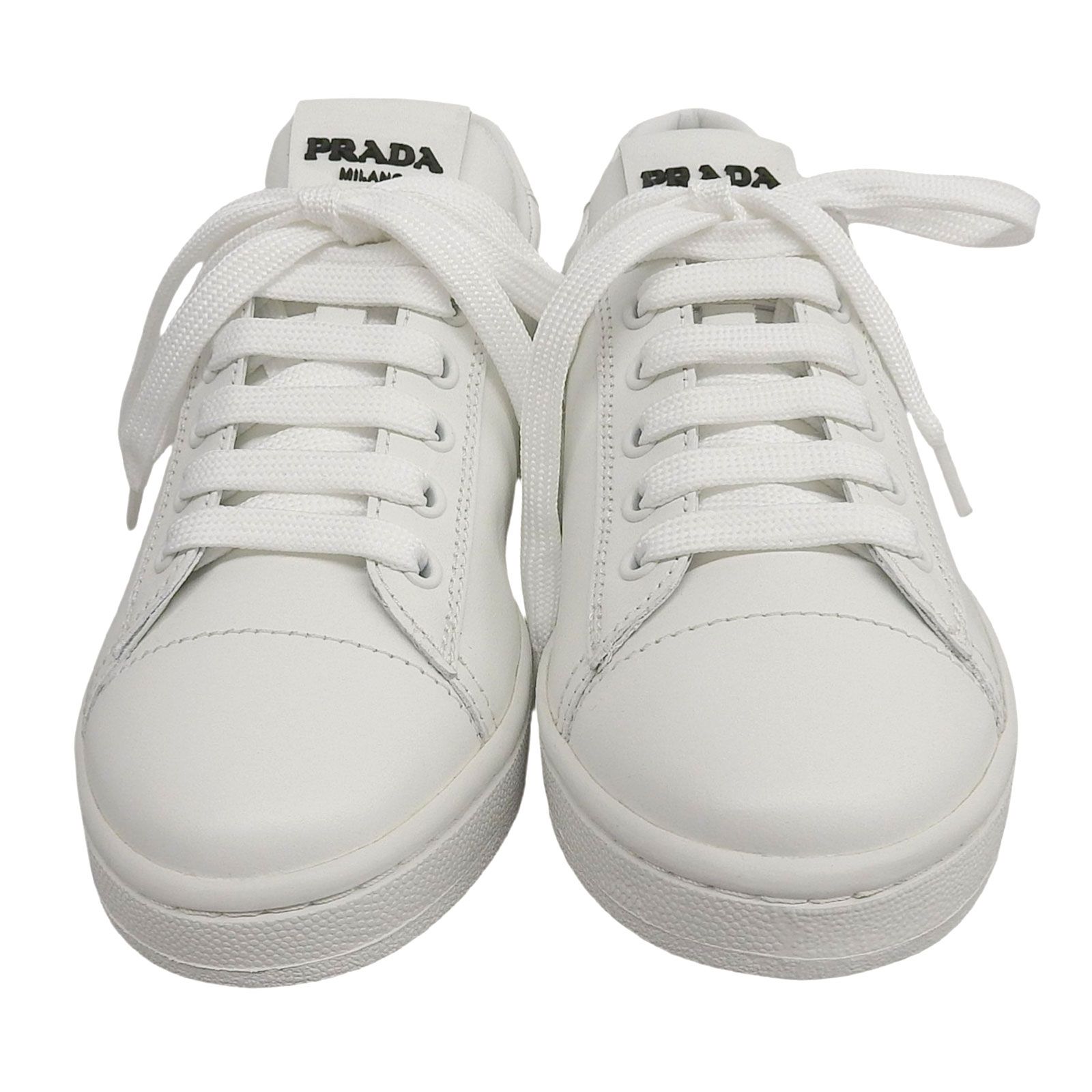 未使用品△PRADA プラダ 2EG400 ロゴ入り レースアップ レザー 