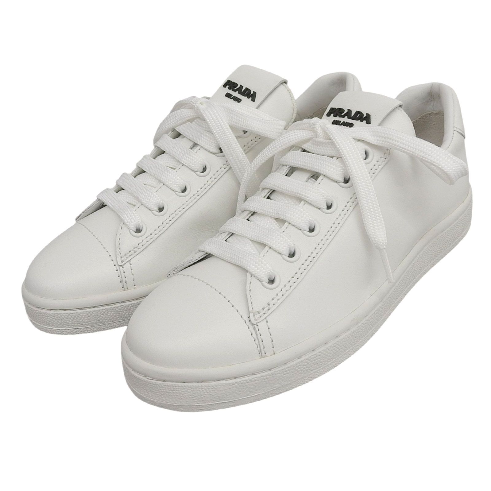未使用品△PRADA プラダ 2EG400 ロゴ入り レースアップ レザー 
