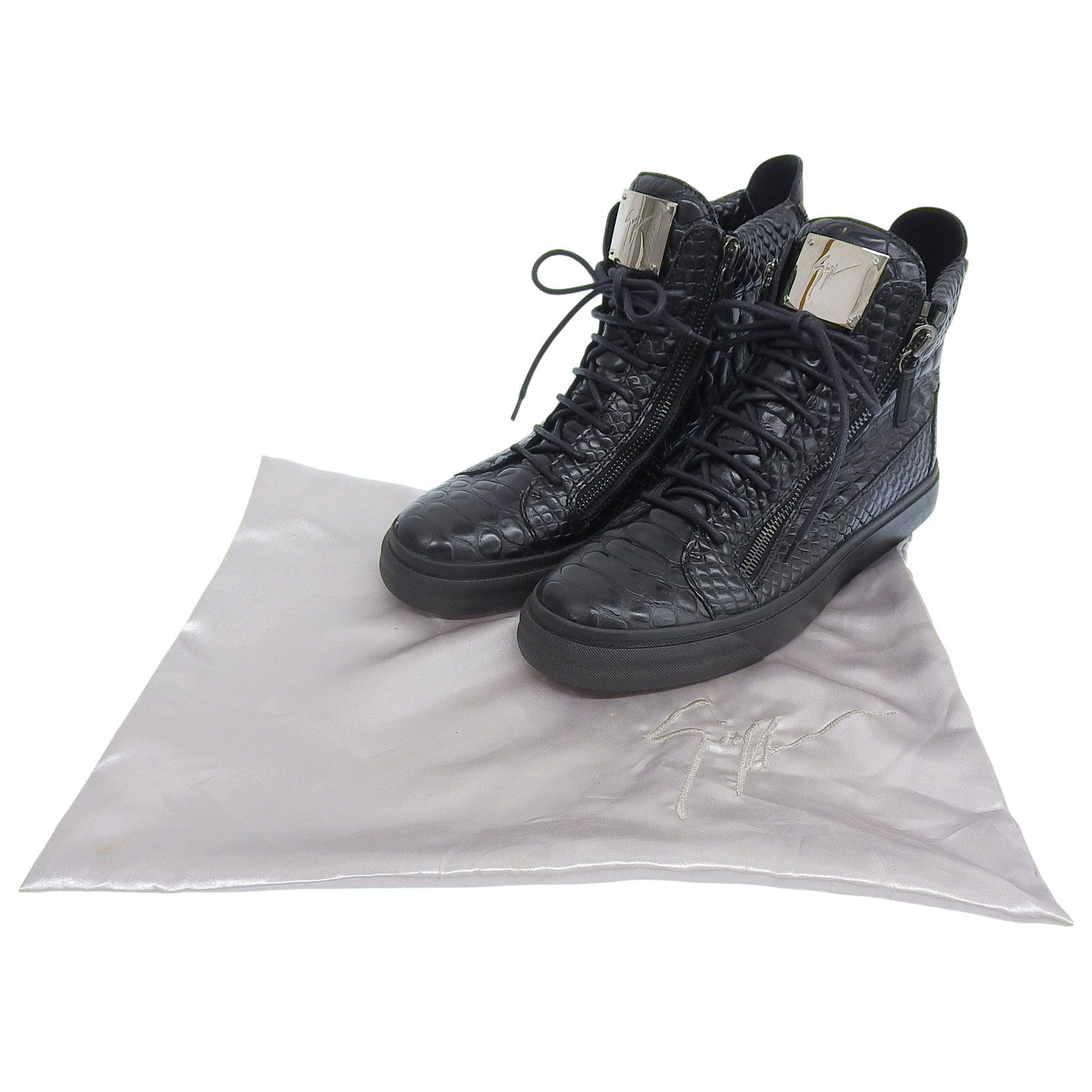 未使用品△GIUSEPPE ZANOTTI ジュゼッペザノッティ ロゴプレート付 