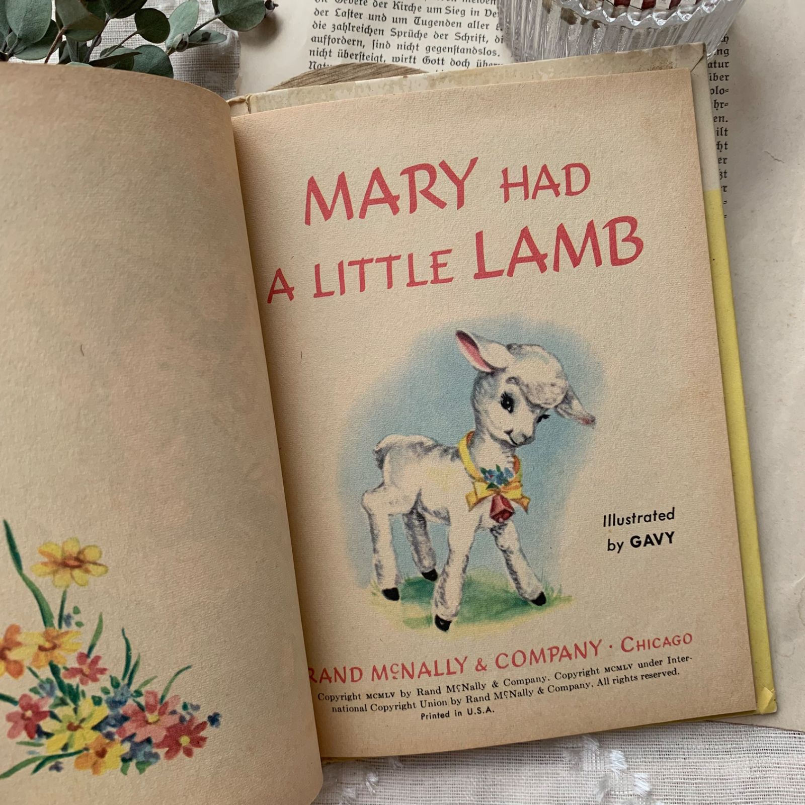 ヴィンテージ絵本『Mary Had a Little Lamb』ジャンクジャーナル素材
