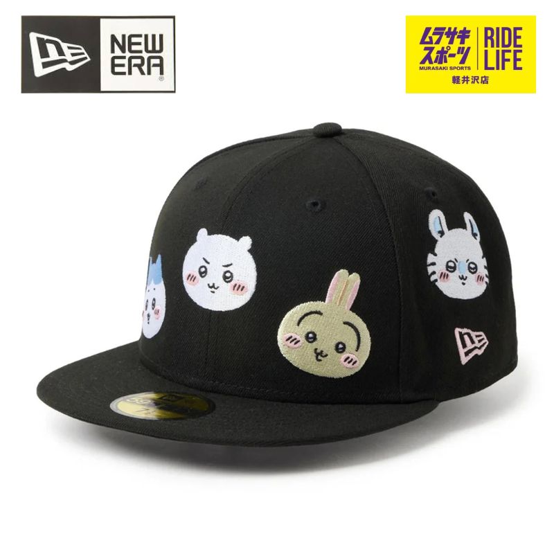 뉴 에라 뉴 에라 캡 치이카와 콜라보레이션 59IFTY 5950 카라 올 오버 블랙 14864521 남성 여성용 [무라스포 공식]