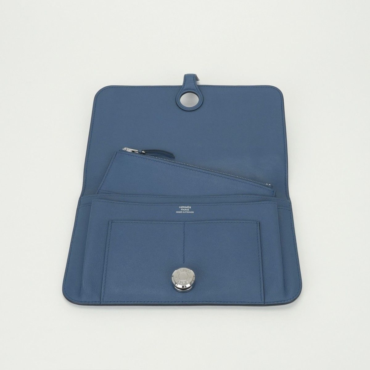 エルメス HERMES ドゴンGM ドゴン GM ドゴンデュオ 財布 長財布 ロングウォレット エバーカラー アズール Azur ブルー Blue 青 水色 シルバー金具 エヴァーカラー ポーチ 小銭入れ 最高級美品】エルメス ドゴンGM ブルージーン トゴ デュオ 長財布