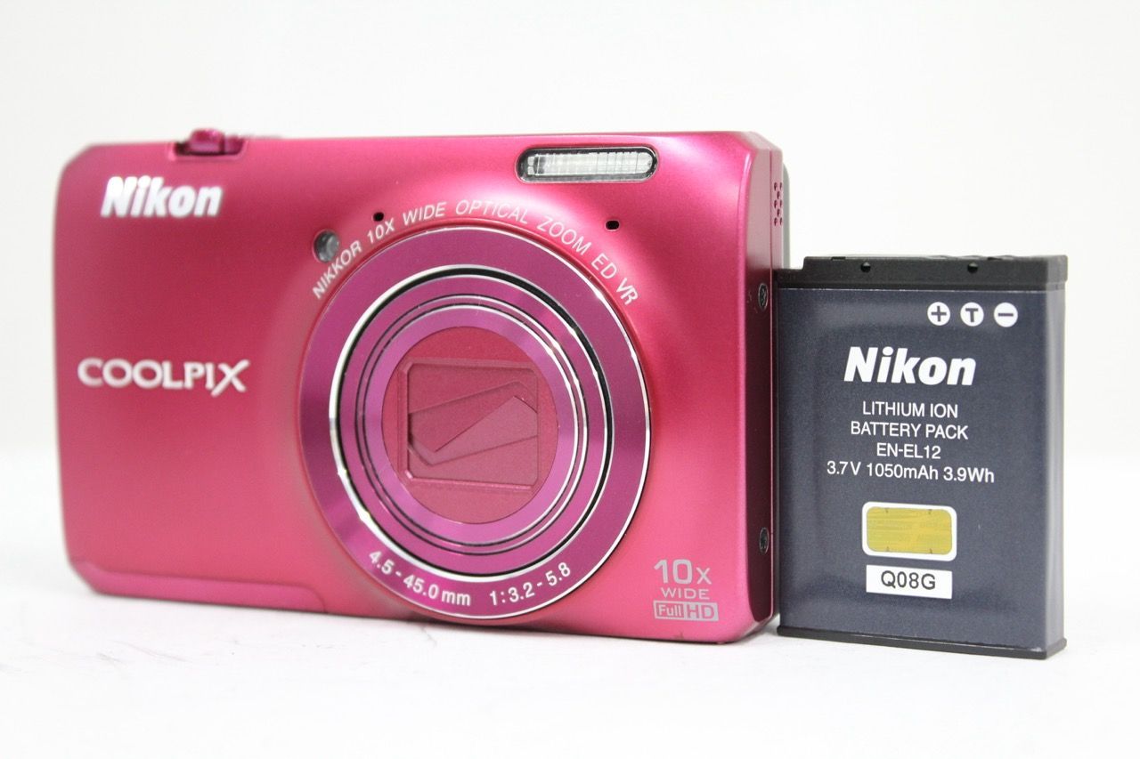 [Return Guarantee] Nikon COOLPIX S6300 pink 10x compact digital camera with battery e8385