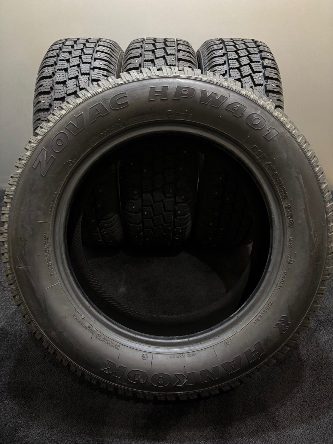 ☆215/60R16 HANKOOK/ZOVAC HPW401 2004年製 スタッドレス スパイク 