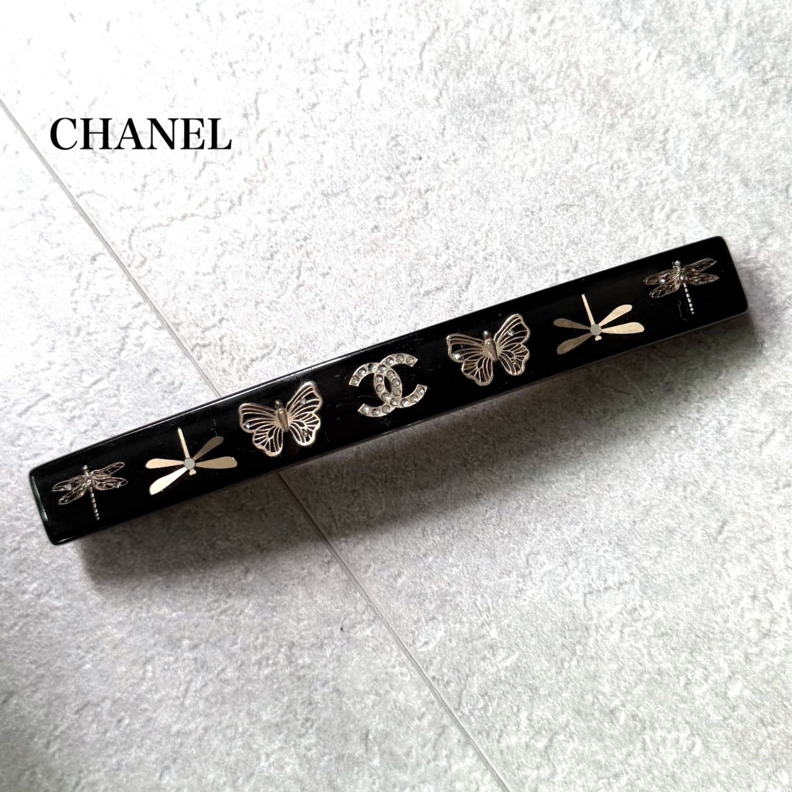 CHANELヴィンテージ　バレッタ CHANEL シャネル ココマーク ストーン 蝶 トンボ バタフライ
