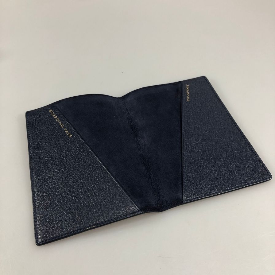 スマイソン パスポートケース レザー ピンク×ネイビー【AFI12】【中古