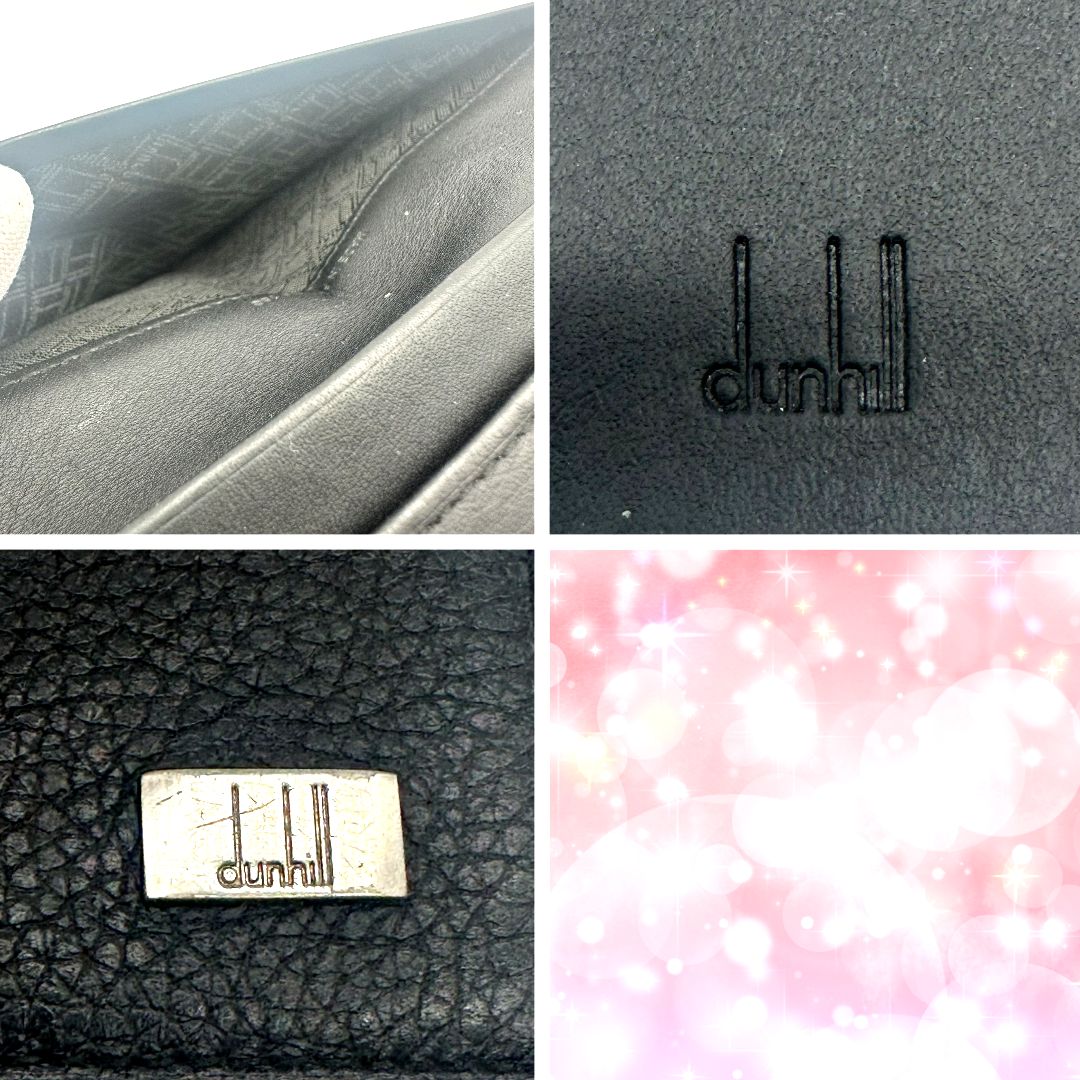 ダンヒル dunhill 長財布 レザー ブラック シボ革 ロングウォレット 