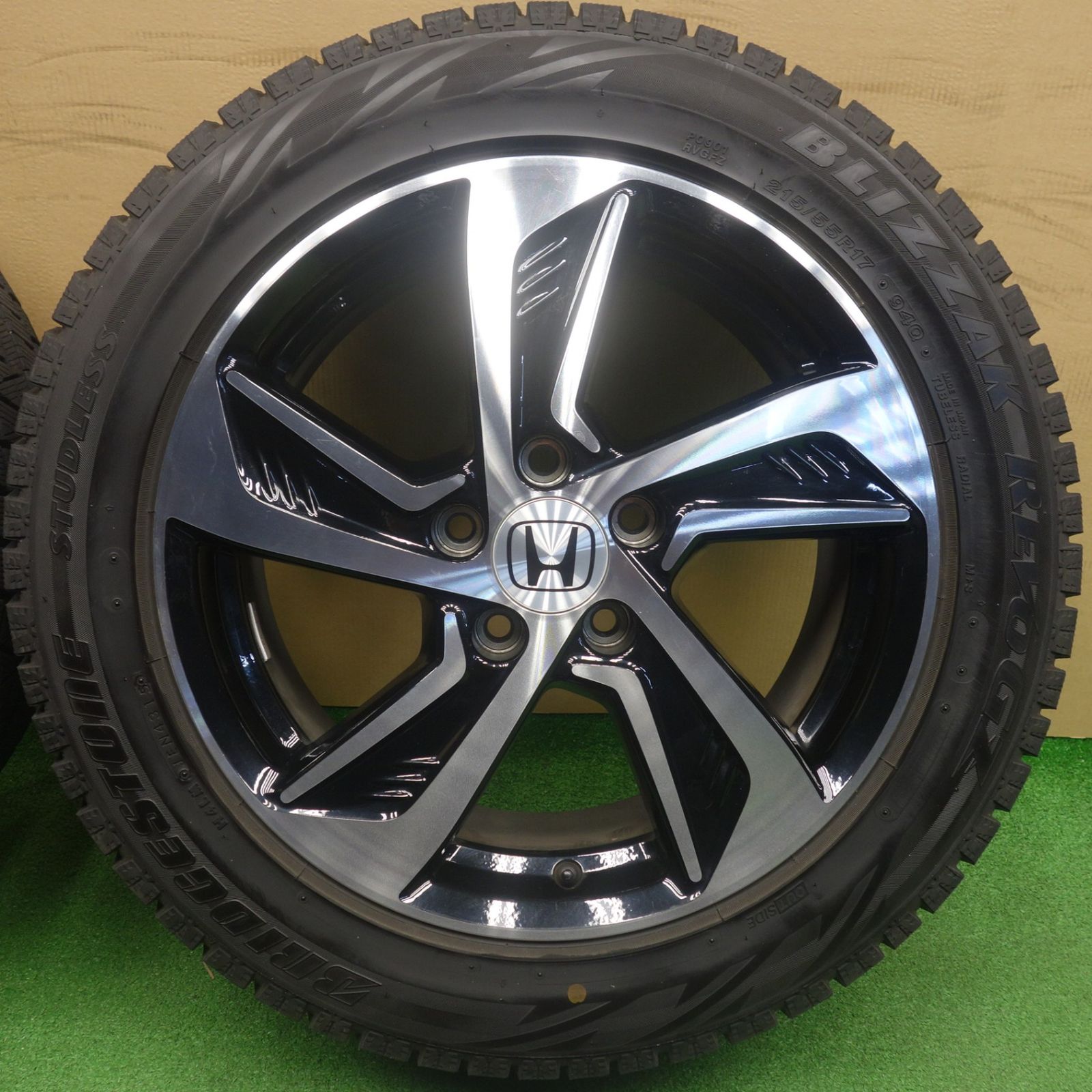 バリ溝！9分☆ホンダ RC オデッセイ 純正 215/55R17 スタッドレス 