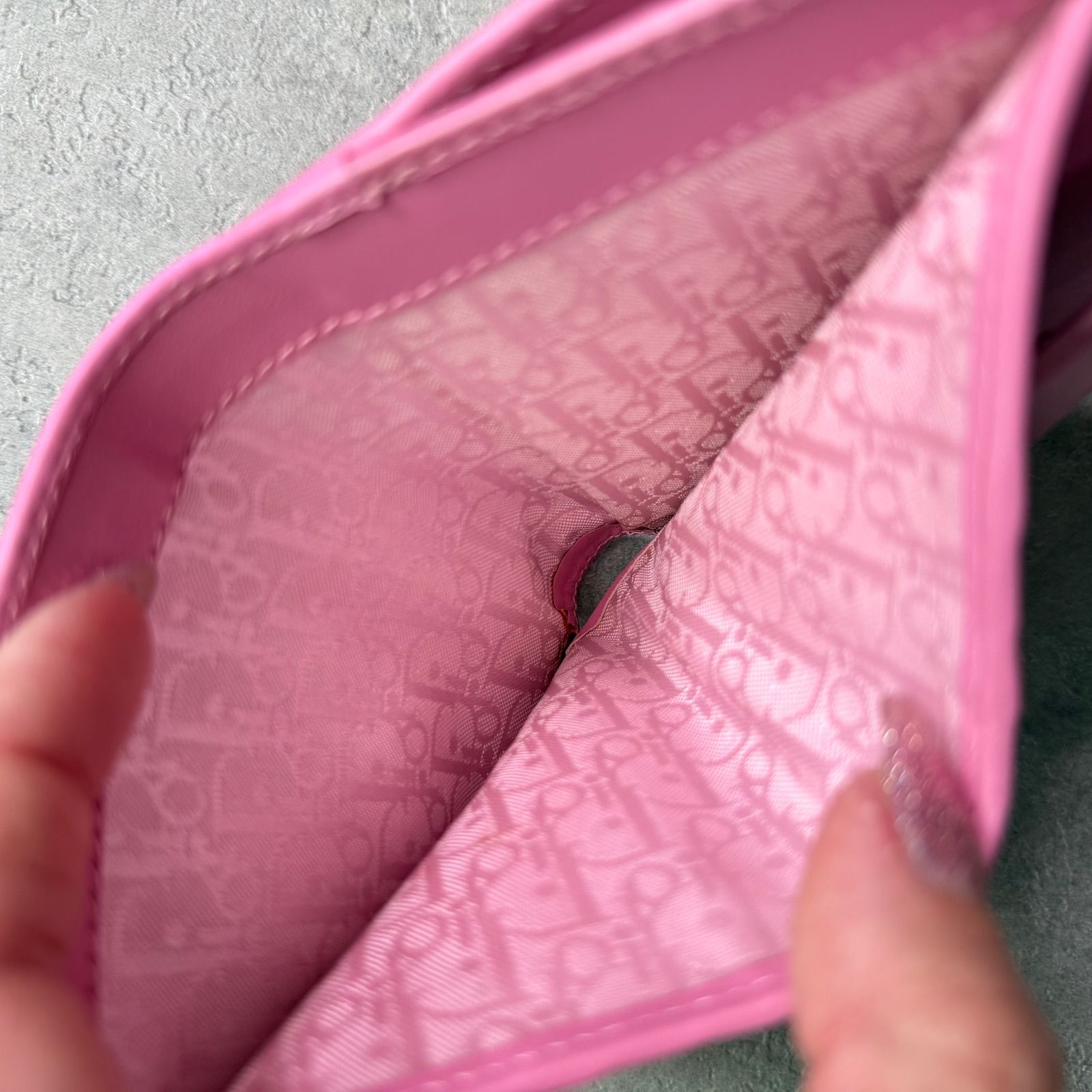 希少 Christian Dior クリスチャンディオール Wホック 二つ折り財布 