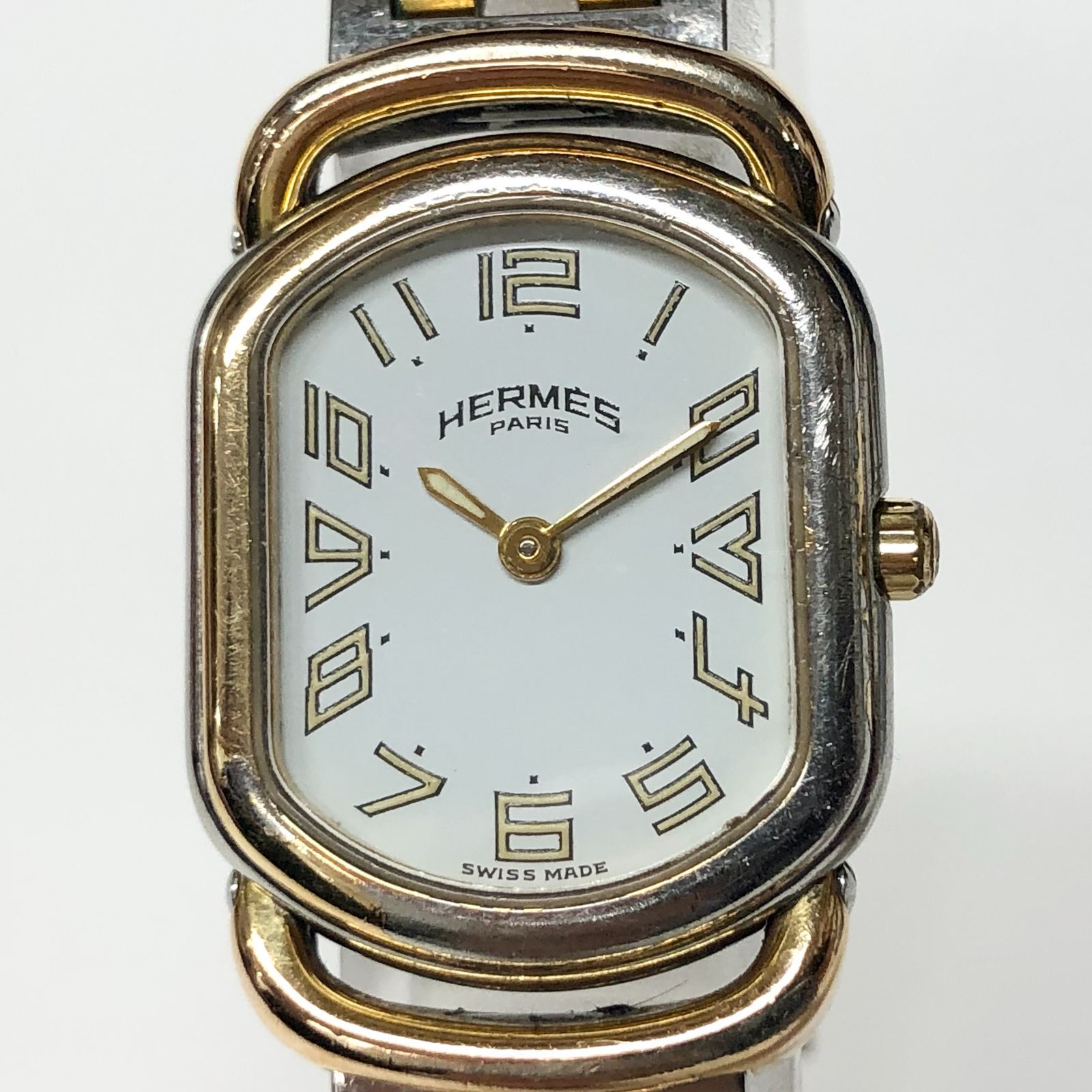 【苫小牧バナナ】エルメス/HERMES ラリー レディース コンビ SS×GP ゴールド文字盤 RA1.240 動作OK 本体のみ♪ 苫小牧バナナ】エルメス/HERMES ラリー レディース コンビ SS×GP