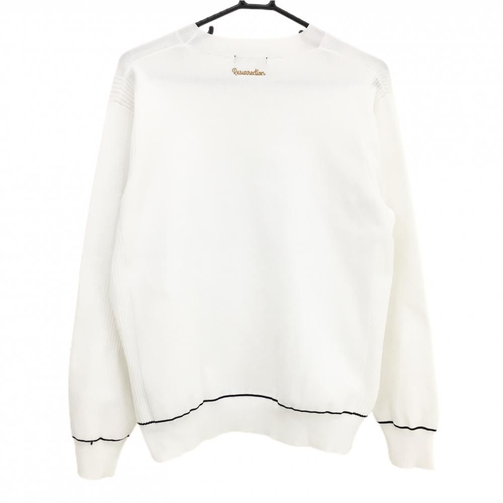 レザレクション セーター 白 ロゴ刺しゅう ニット メンズ XL ゴルフ