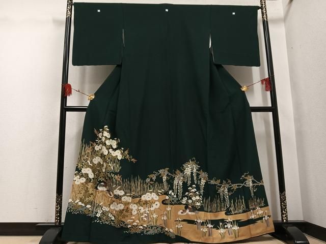 平和屋着物○豪華色留袖 鴛鴦草花文 金彩 正絹 逸品 AABH5244ph 【公式 