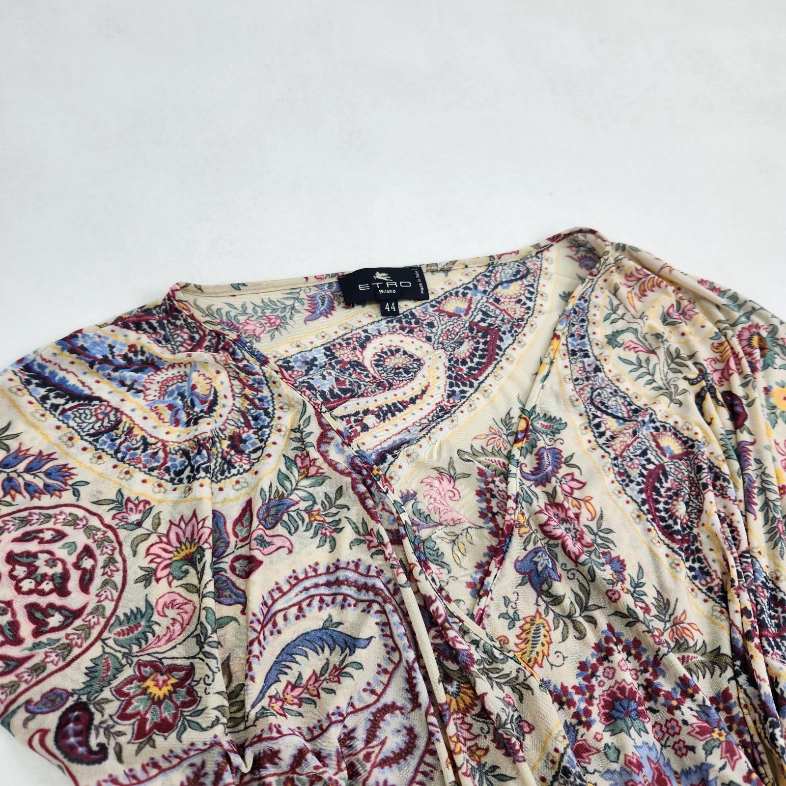 ◇ETRO エトロ ストレッチ ペイズリー＆花柄 ギャザー ロング