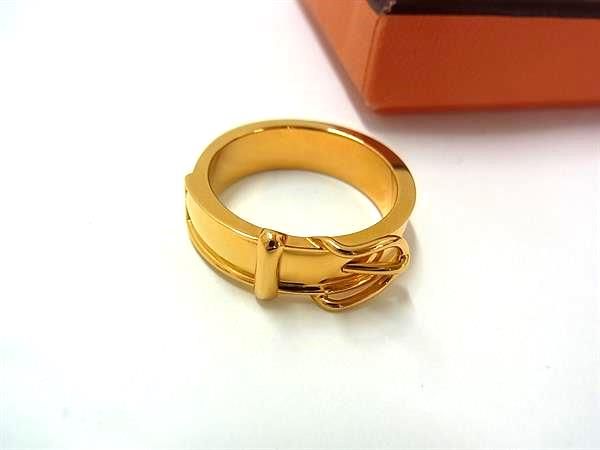 【美品】 エルメス サンチュール ベルトモチーフ スカーフリング ゴールド レディース □極美品□ HERMES エルメス サンチュール ベルトモチーフ