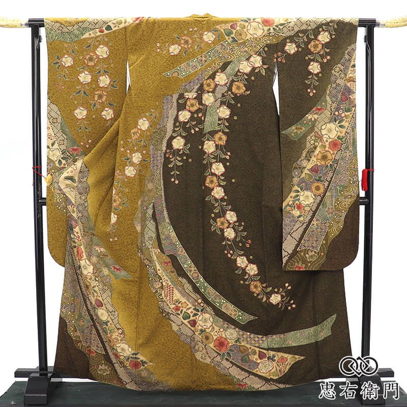 やまと誂製 辻が花模様 正絹 成人式 結婚式 袋帯 A817-13 【中古】 やまと誂製 辻が花模様 正絹 成人式 結婚式 袋帯 A817-13 【中古