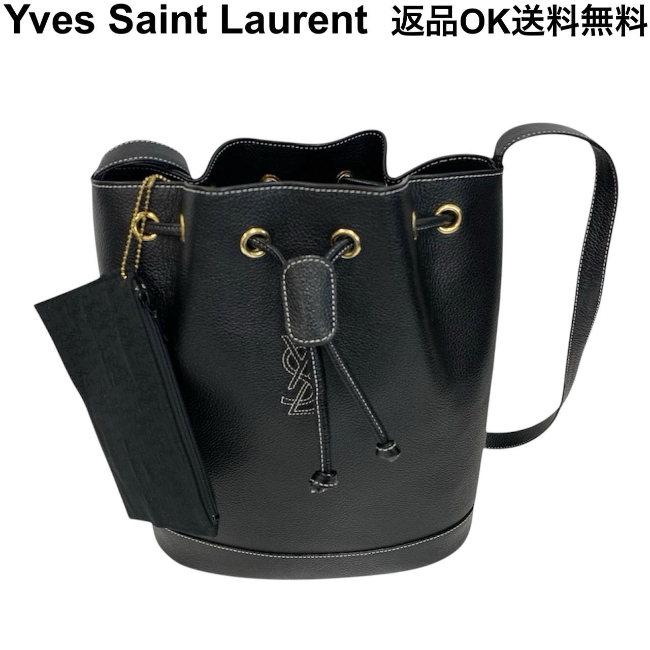返品OK】極美品 希少 YVES SAINT LAURENT イヴサンローラン YSLロゴ 