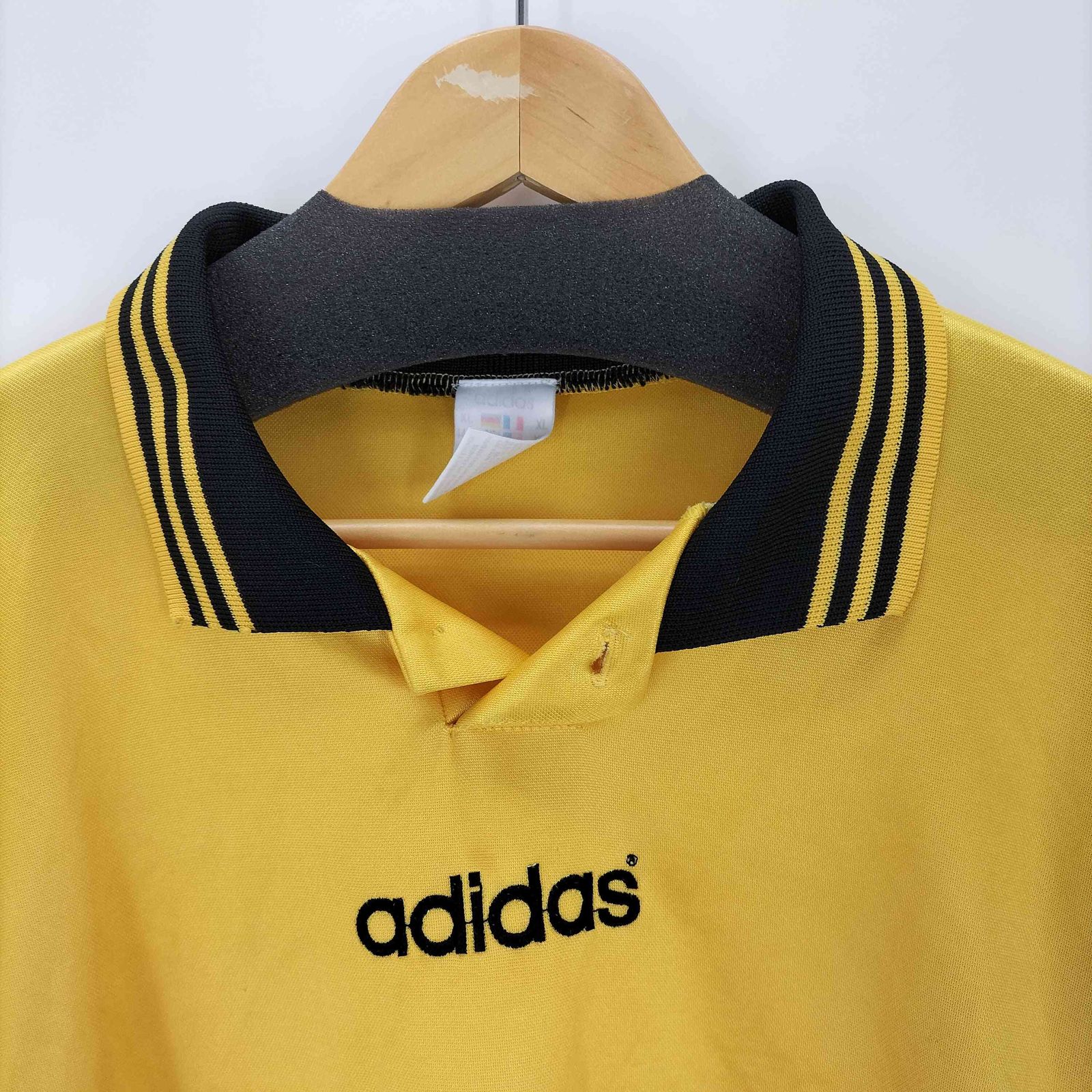 アディダス adidas 90-00s 万国旗タグ ロゴ刺繍L/Sゲームシャツ メンズ