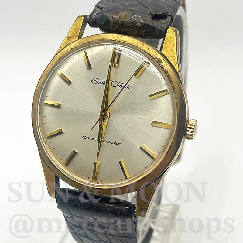 稼働 SEIKO セイコークラウン メンズ 手巻き腕時計 21石 J14091 