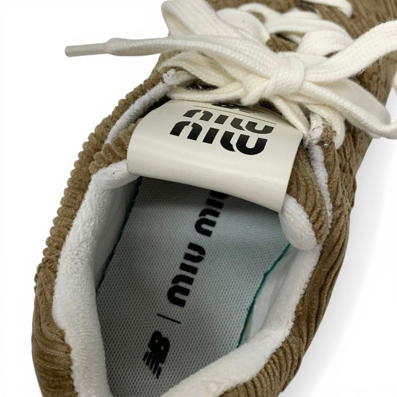 ミュウミュウ MIUMIU スニーカー 靴 シューズ ベルベット ブラウン 