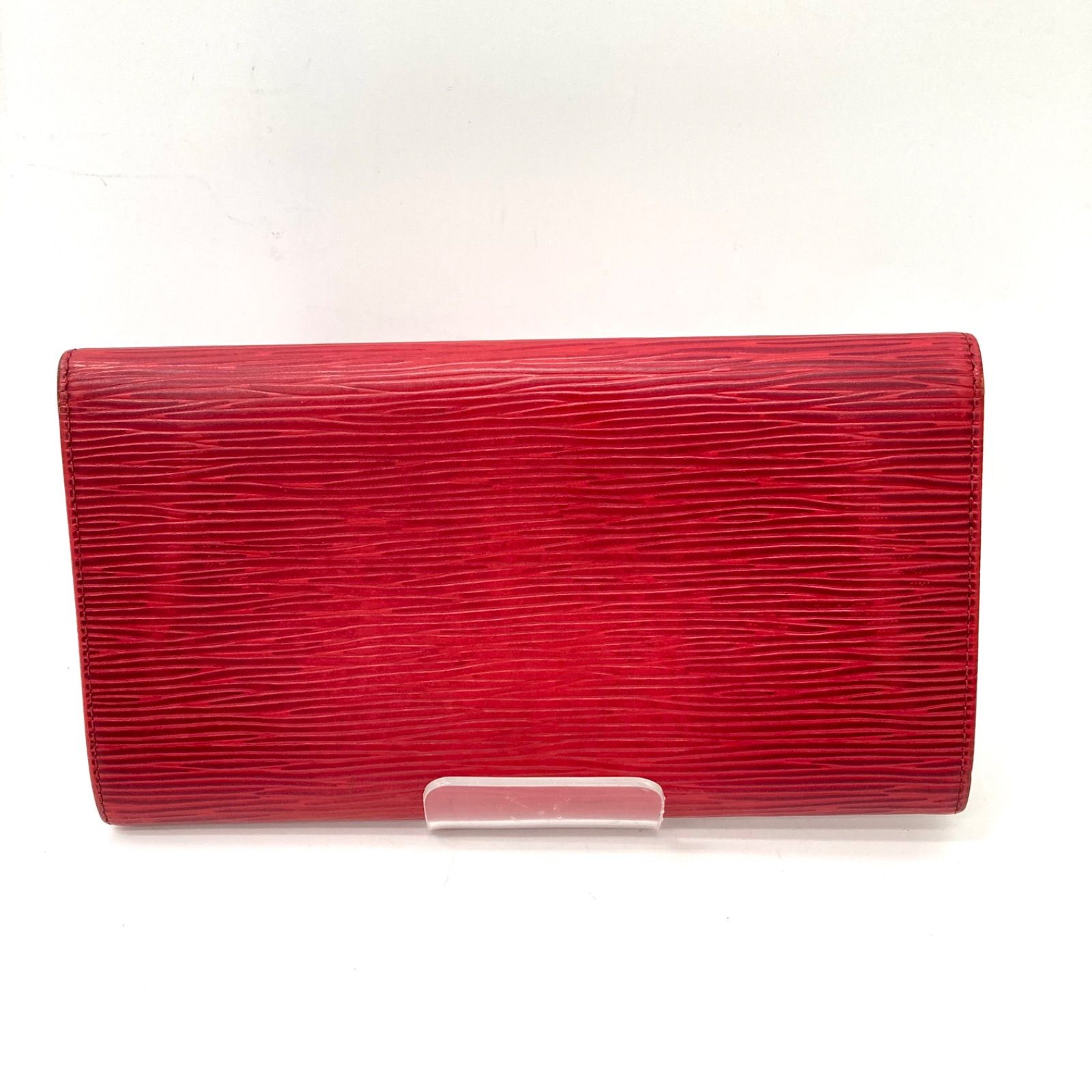 LOUIS VUITTON】ルイヴィトン エピ レッド ポルト モネ クレディ 長 