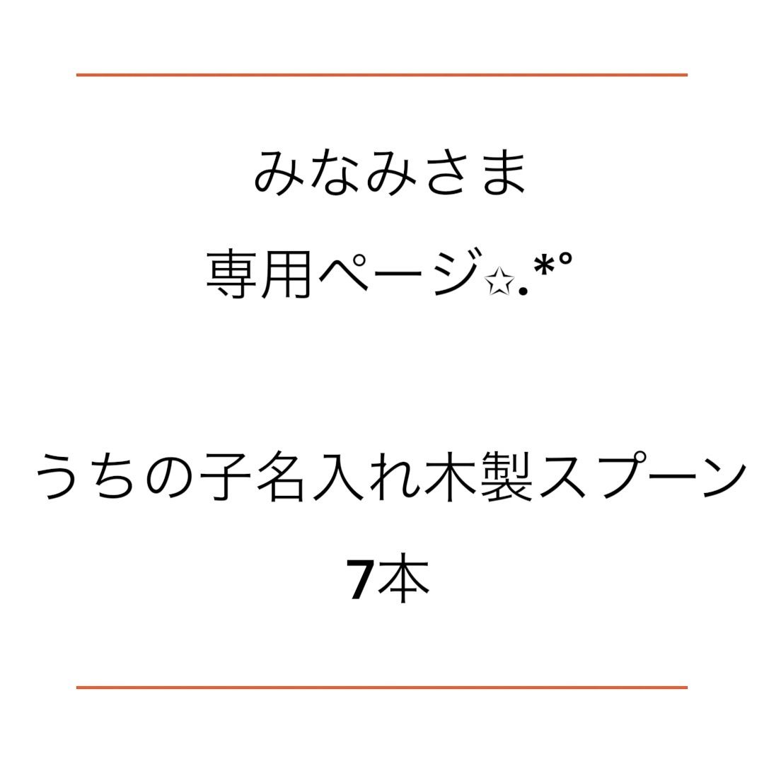 みなみさま専用ページ✩.*˚うちの子名入れ木製スプーン
