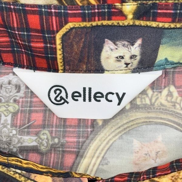 【新品】&エルシー　猫スケッチブラウス &ellecy アンドエルシー Lois CRAYON 猫貴族 チェック シャツ ブラウス