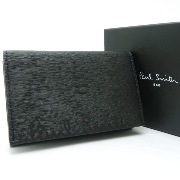 Paul Smith クロップドロゴ 名刺入れ 553408 P042 カードケース 黒
