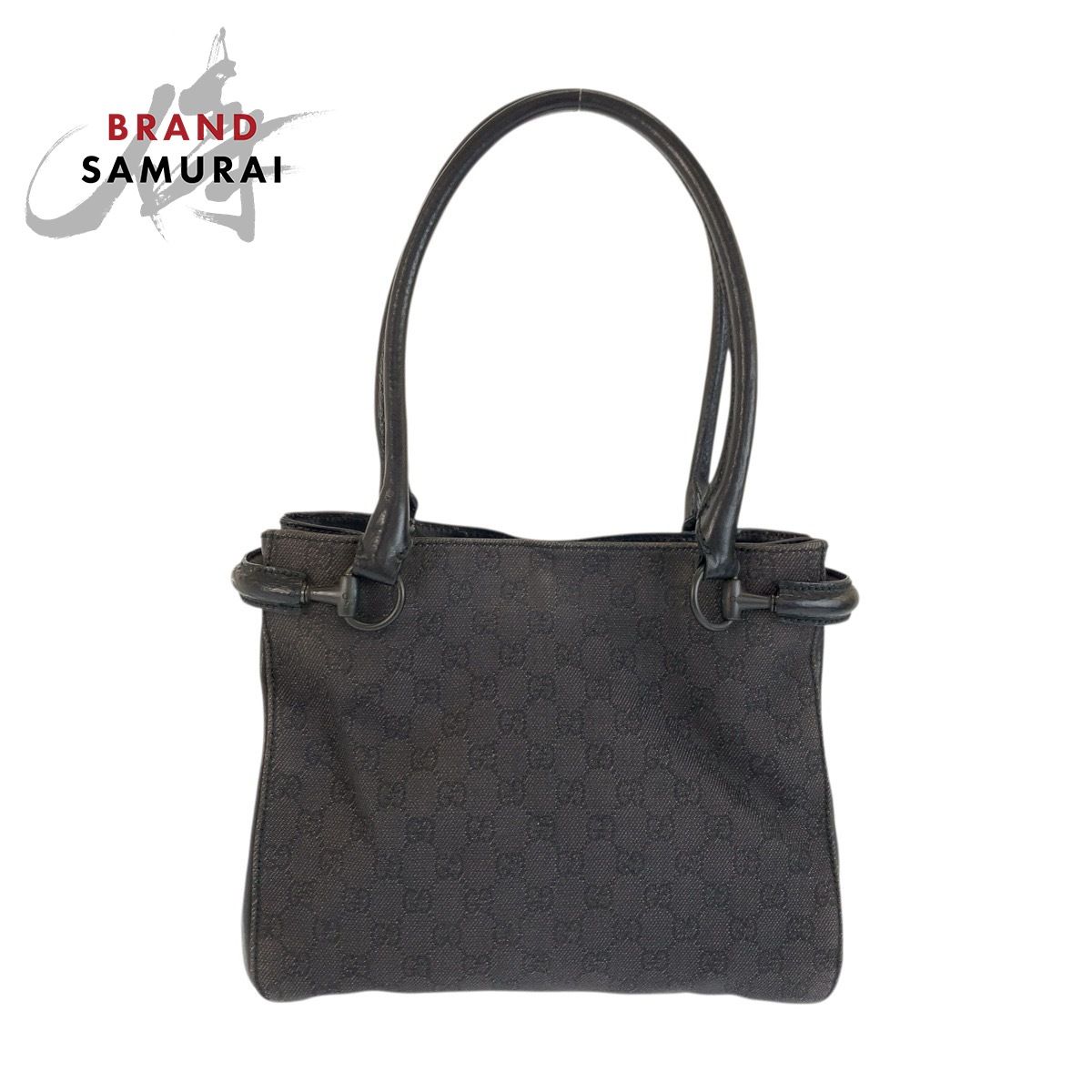 美品 GUCCI グッチ ブラック 黒 GGキャンバス/レザー 101971 トート 