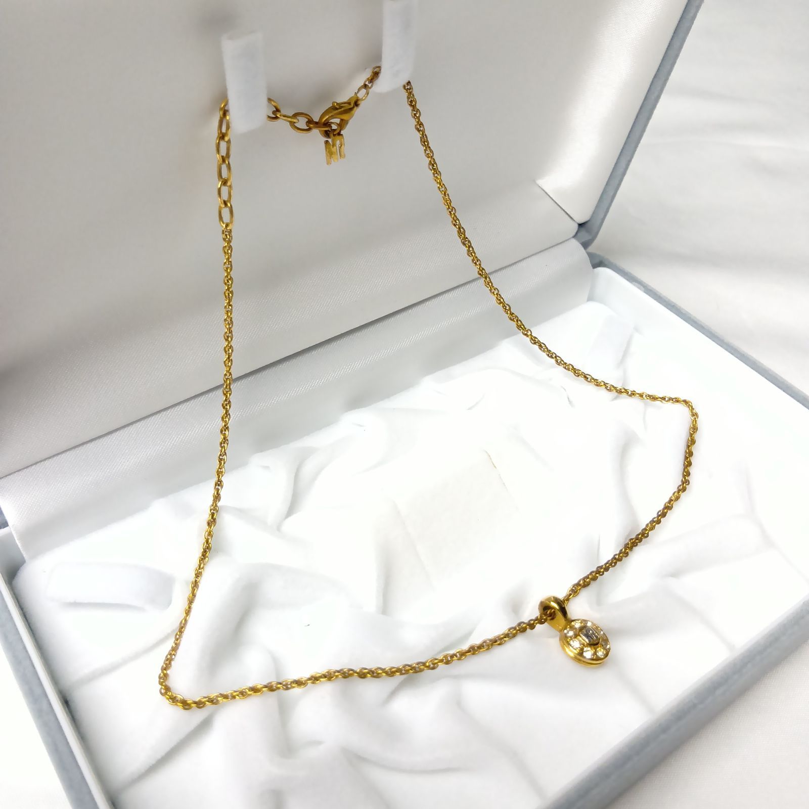 NINA RICCI] ニナリッチ ネックレス ゴールド サークル クリスタル 5g