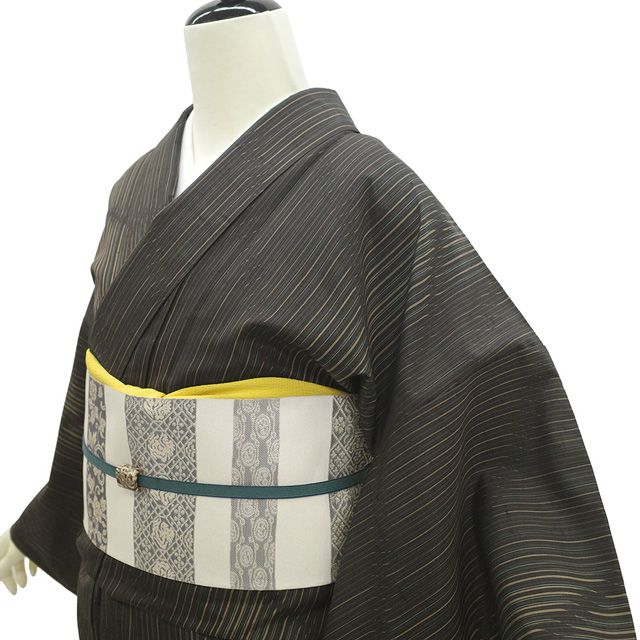 新古品】 牛首紬 着物 未使用 正絹 本場牛首紬 石川県指定無形文化財