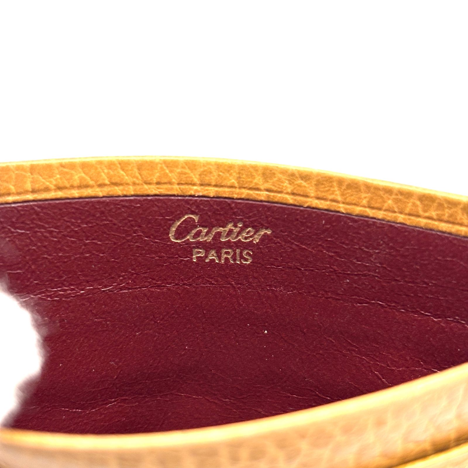 カルティエ　ケース　ブラック　マストライン　レザー　ロゴ型押し Cartier カルティエ シガレットケース マストライン ブラック×ボルドー