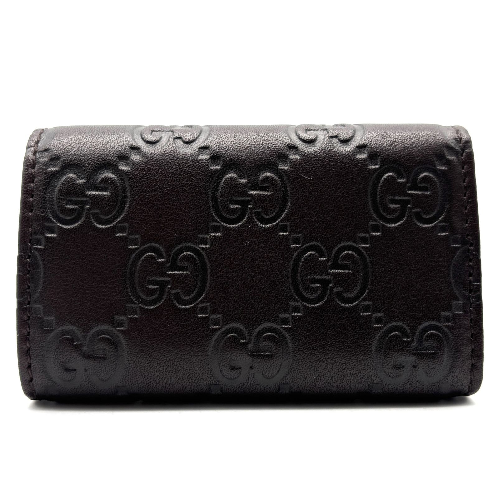 未使用保管品 GUCCI グッチ グッチシマ 6連キーケース 鍵ケース シグネチャー レザー 牛革 ダークブラウン 濃茶 シルバー金具 138093 メンズ レディース ユニセックス プレゼント 贈り物 鍵 未使用保管品 GUCCI グッチ グッチシマ 6連キーケース 鍵ケース