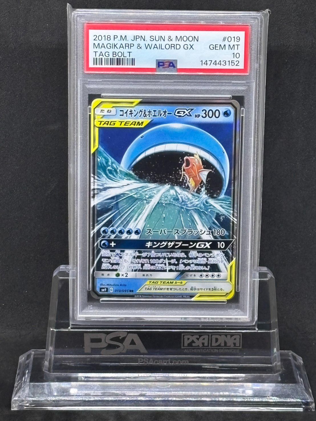 コイキング&ホエルオーGX RR SM9【タッグボルト】019/095 PSA10 【公式 