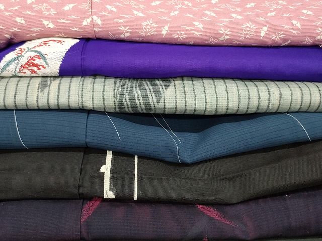 平和屋着物＊夏物　小紋　絽　型染め　花鳥文　正絹　逸品　AABD6568jd 平和屋本店□夏物 小紋 絽 紗 まとめて20点 蝶 花柄 型染め 着用可能