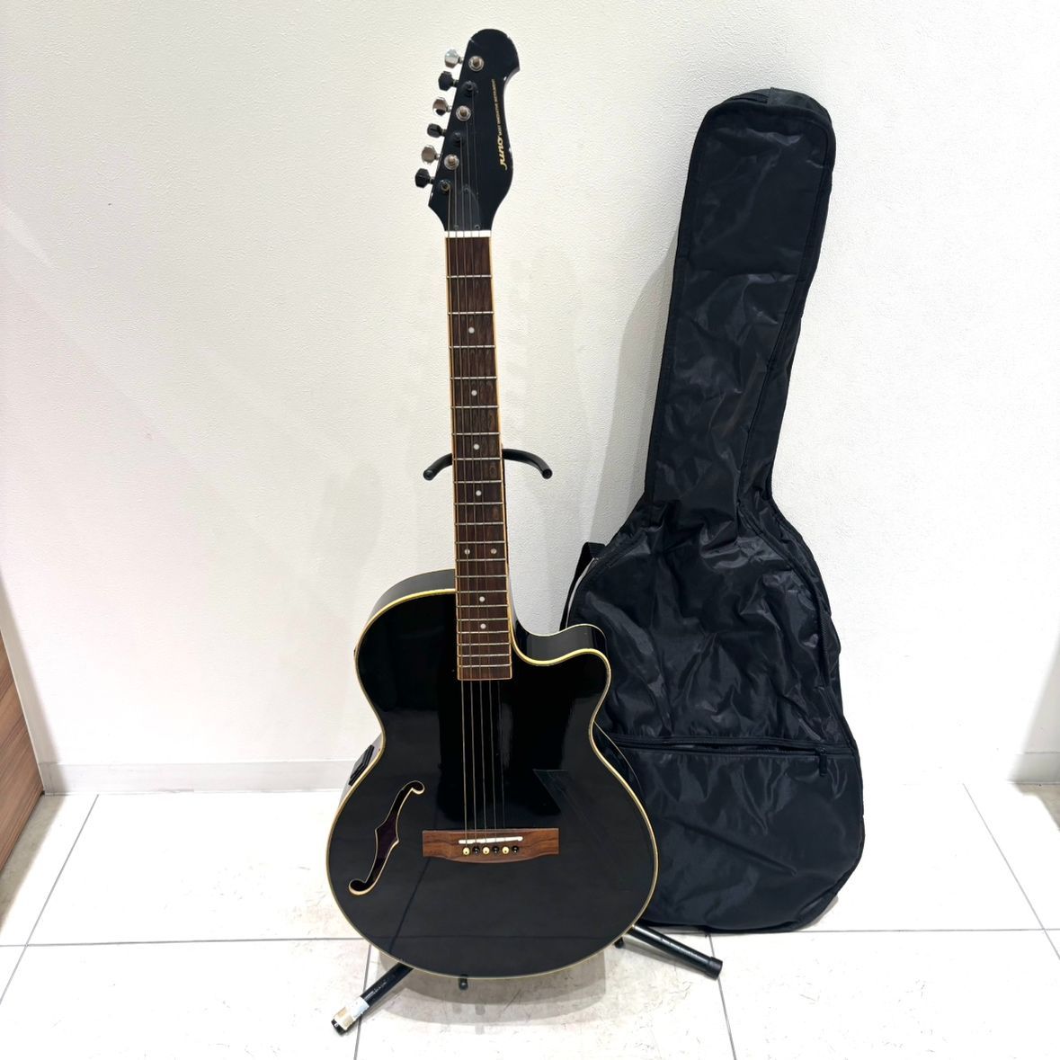 え沖】Juno EA-50FC-6/BK エレアコ ギター ジュノ ソフトケース付 動作 