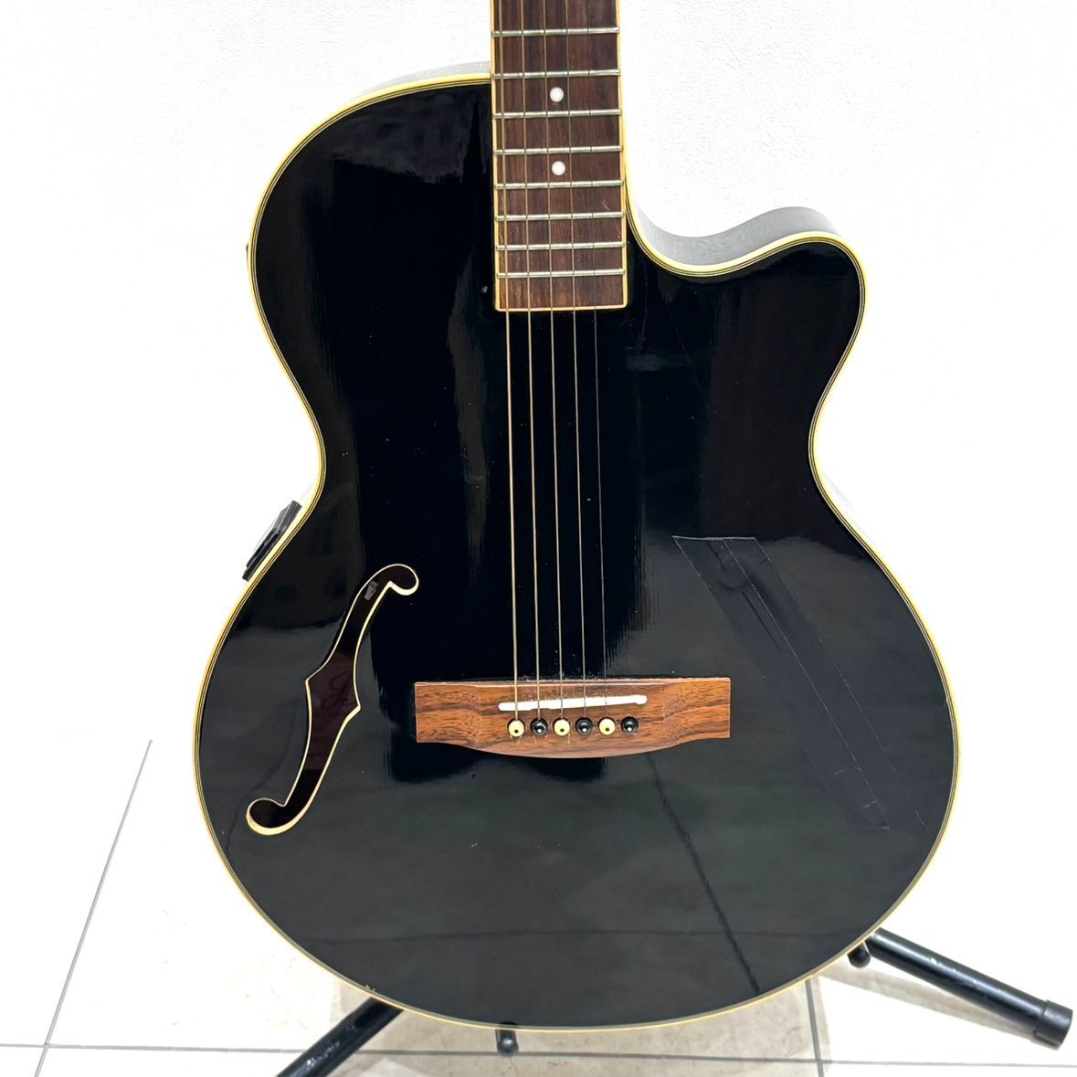 え沖】Juno EA-50FC-6/BK エレアコ ギター ジュノ ソフトケース付 動作 