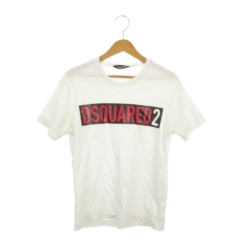 ディースクエアード DSQUARED2 Tシャツ S 白 ホワイト ロゴプリント 