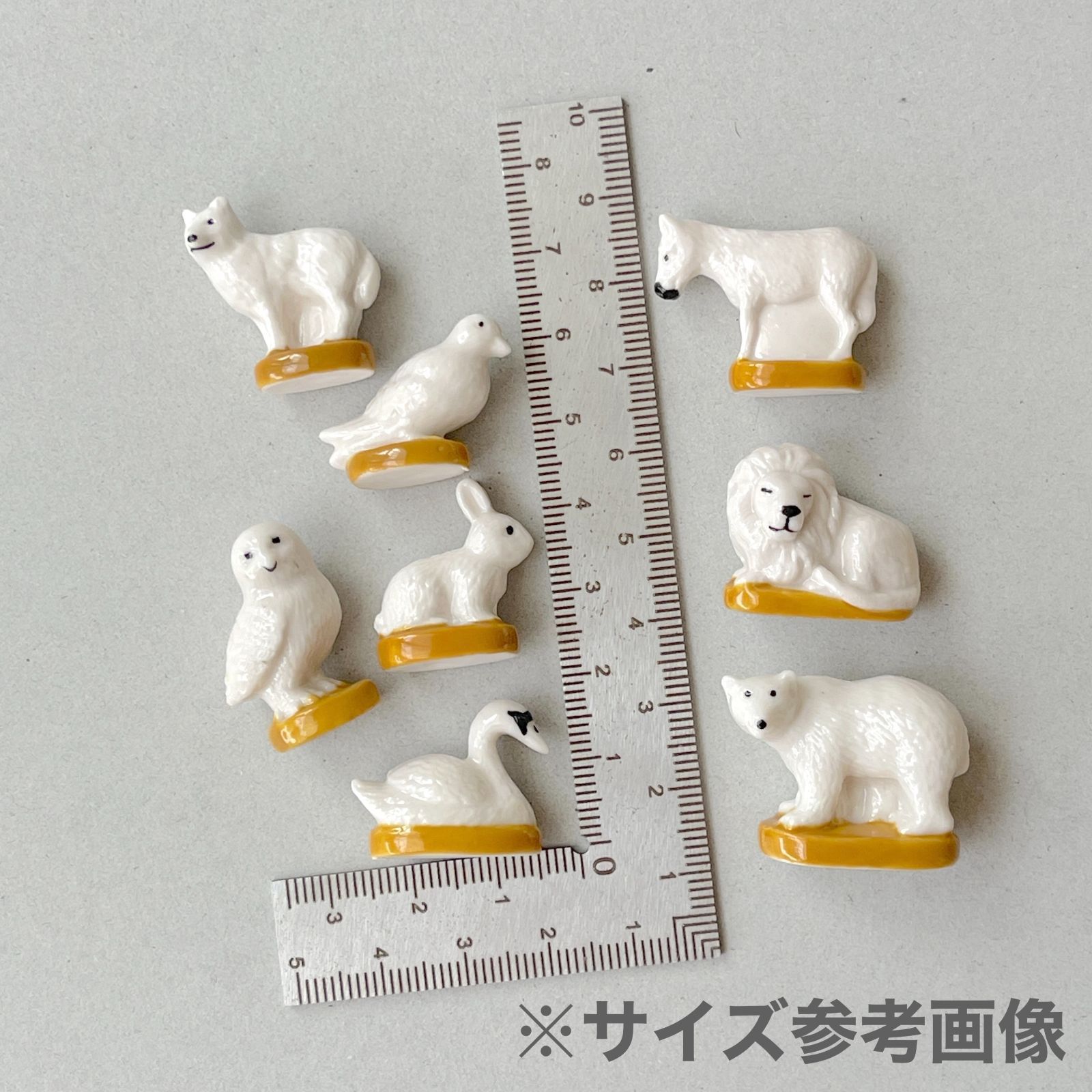 フェーヴ うさぎ 白い動物たち フランス フェーブ ミニチュア陶器 m