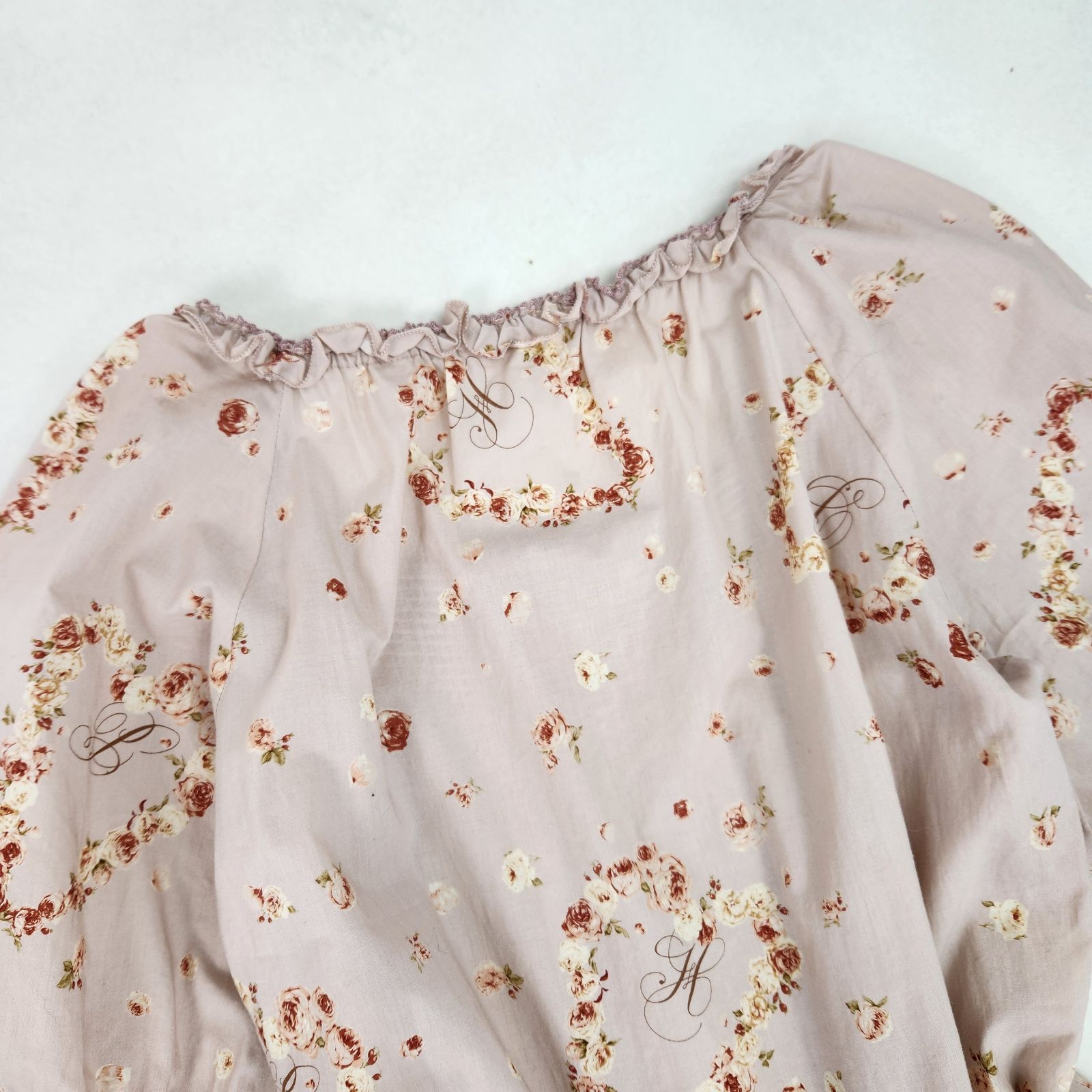 美品 PINK HOUSE ロングワンピース ピコフリル 花柄 ボリューム マキシ