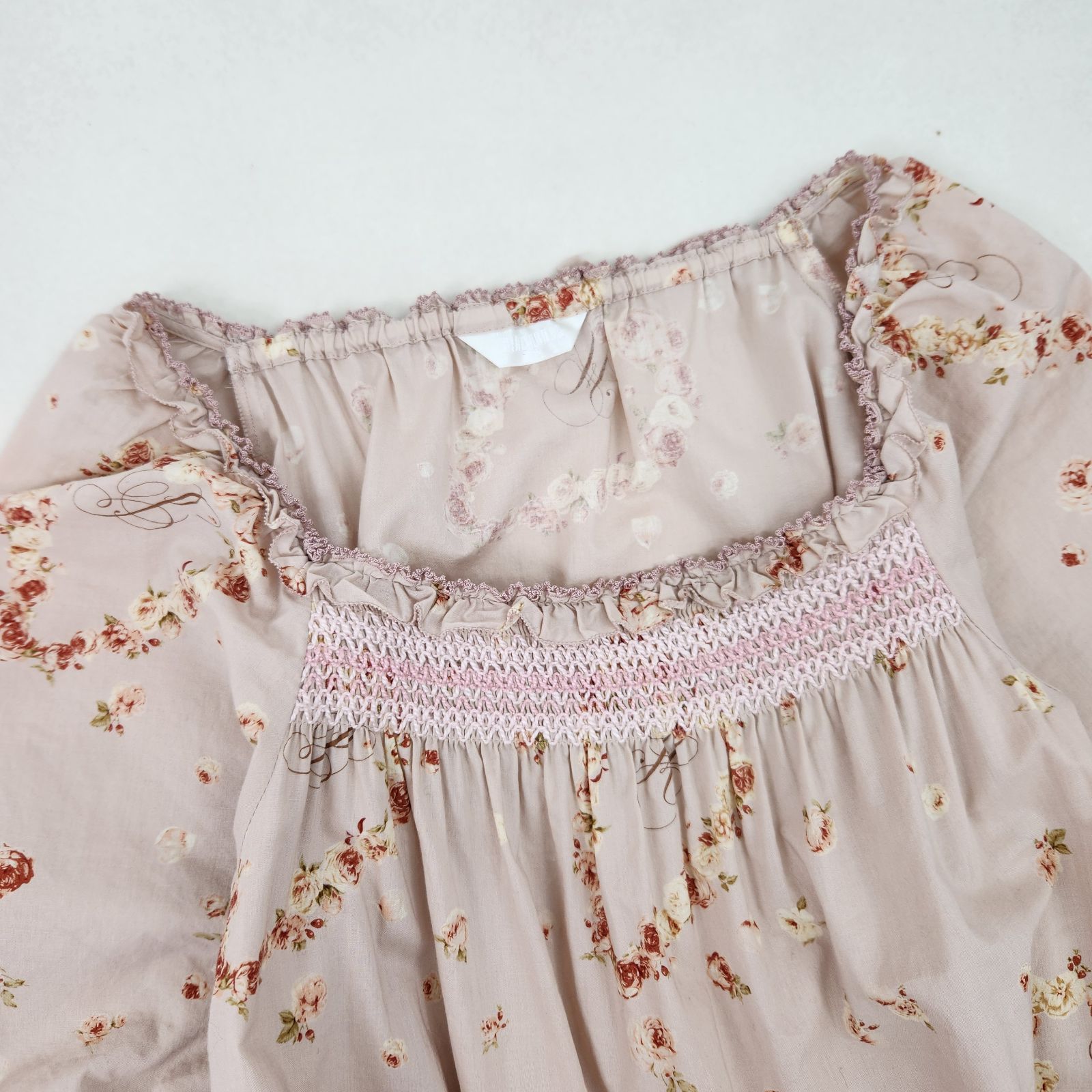 美品 PINK HOUSE ロングワンピース ピコフリル 花柄 ボリューム マキシ