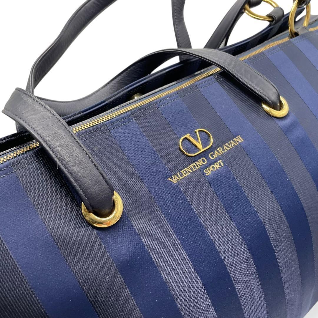 極美品　ヴァレンティノガラバーニ　ボストンバッグ　2way　レザー　ナイロン　紺 極美品 VALENTINO GARAVANI 2wayボストンバッグ ネイビー - メルカリ