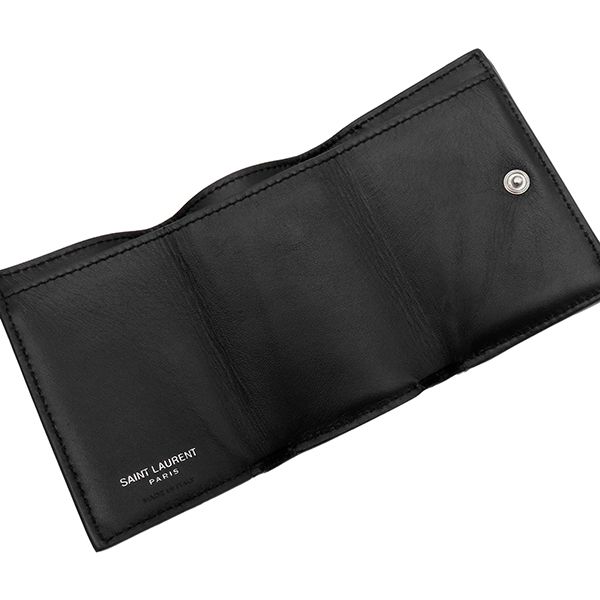 サンローラン SAINT LAURENT 三つ折り財布 YSL ロゴ コンパクト