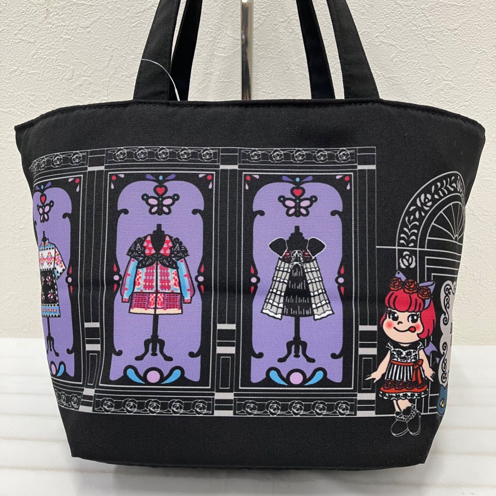 美品 ANNA SUI 不二家 コラボ ペコラちゃん ハンドバッグ ANNA SUI 