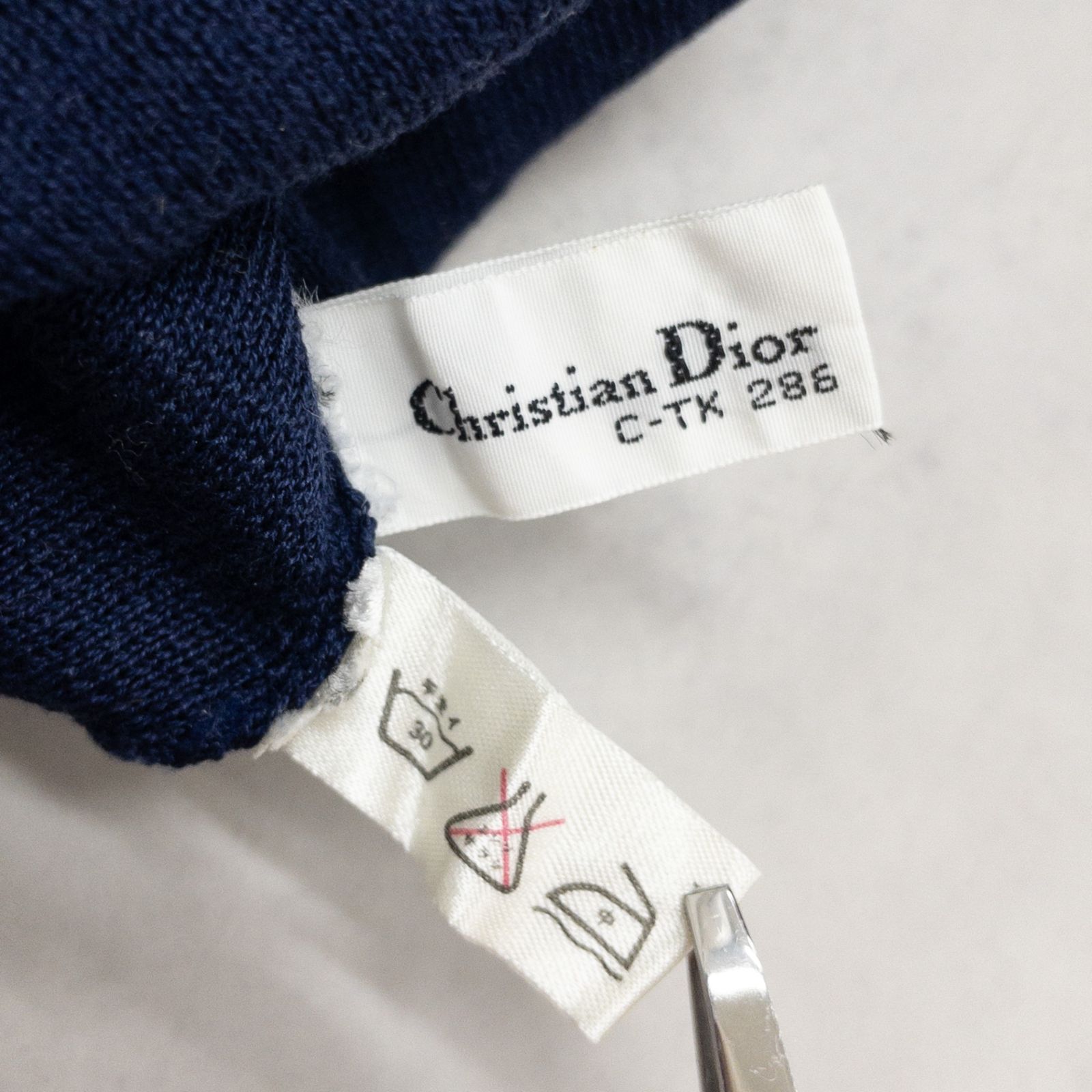 Christian Dior クリスチャンディオール ニットトップス リブ ロゴ刺繍