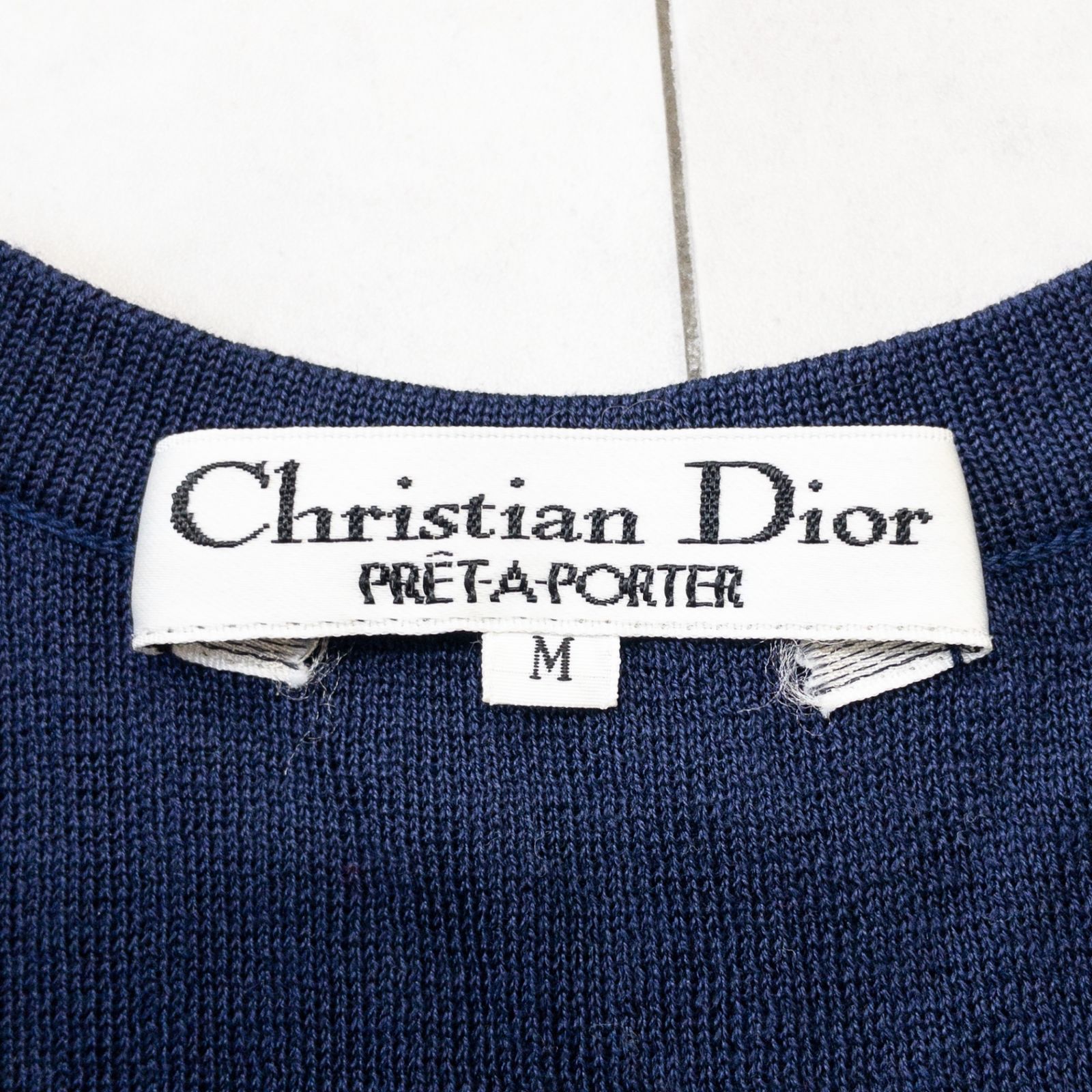 Christian Dior クリスチャンディオール ニットトップス リブ ロゴ刺繍