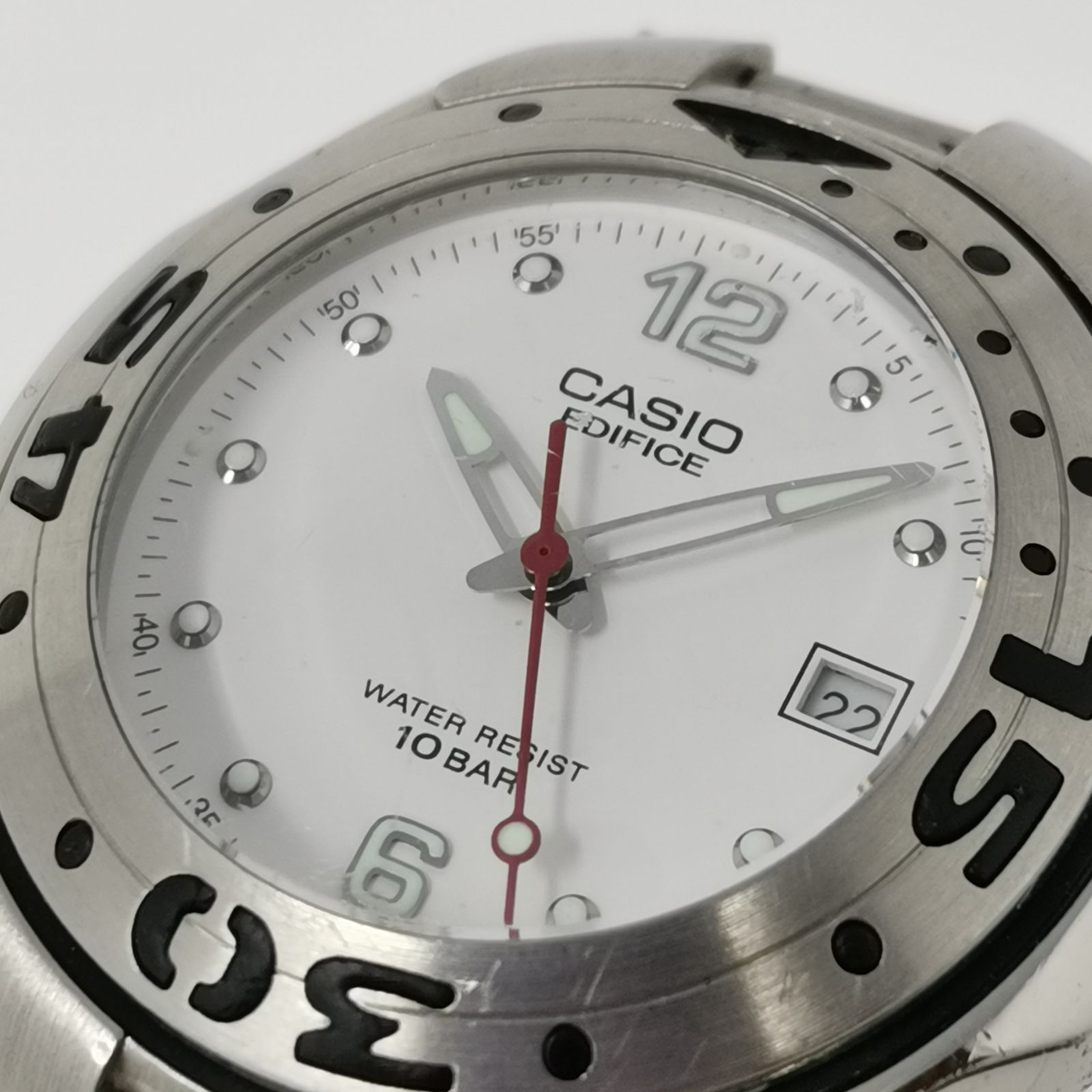 CASIO EDIFICE EF-102 カシオ エディフィス メンズ腕時計 文字盤白 
