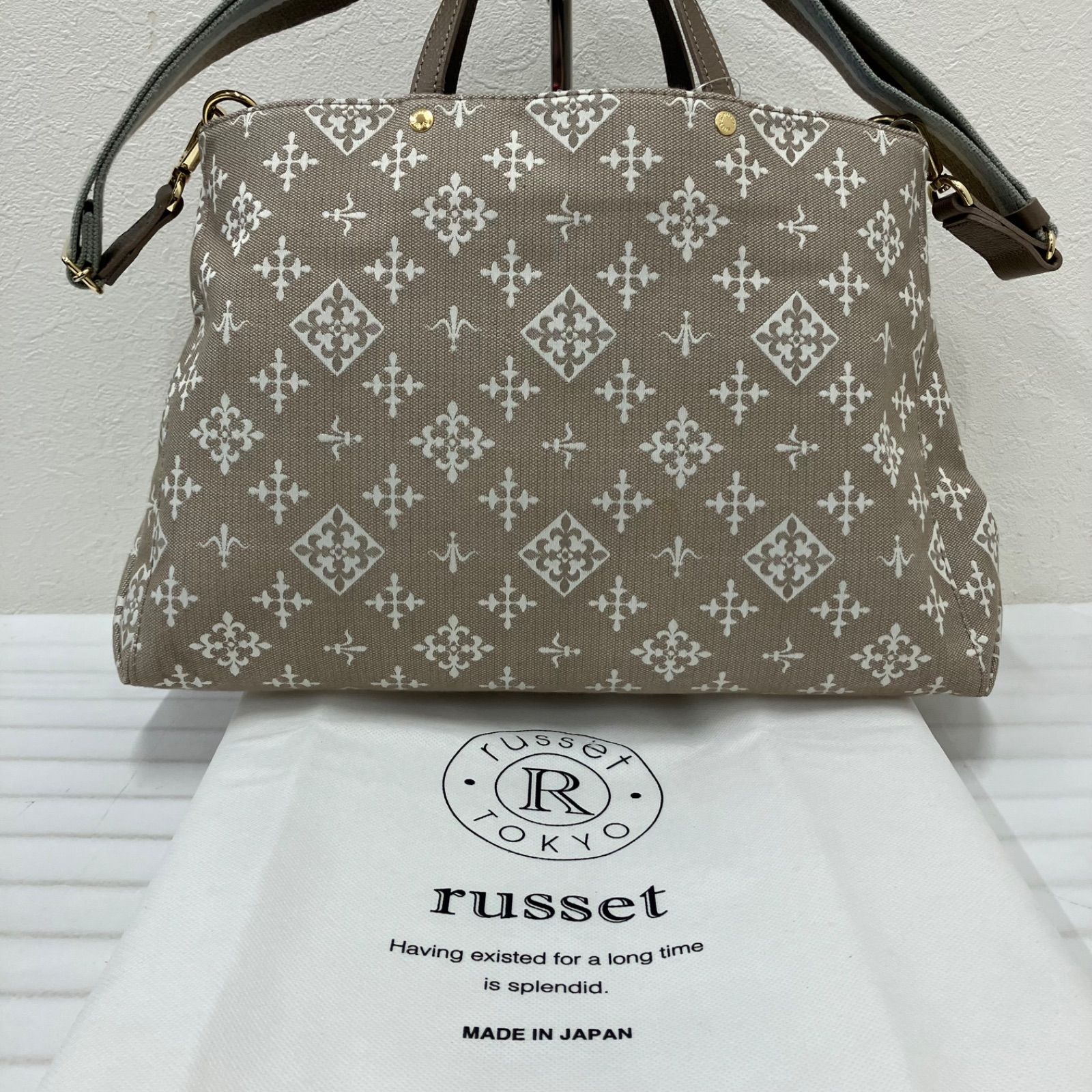 1983　russet ラシット　2wayバッグ　コットンジャガード　モノグラム 1983 russet ラシット 2way コットンジャガード コットンジャカード
